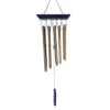 Carillon à Vent En Bois Et Métal Bronze 10 Tubes 75 Cm