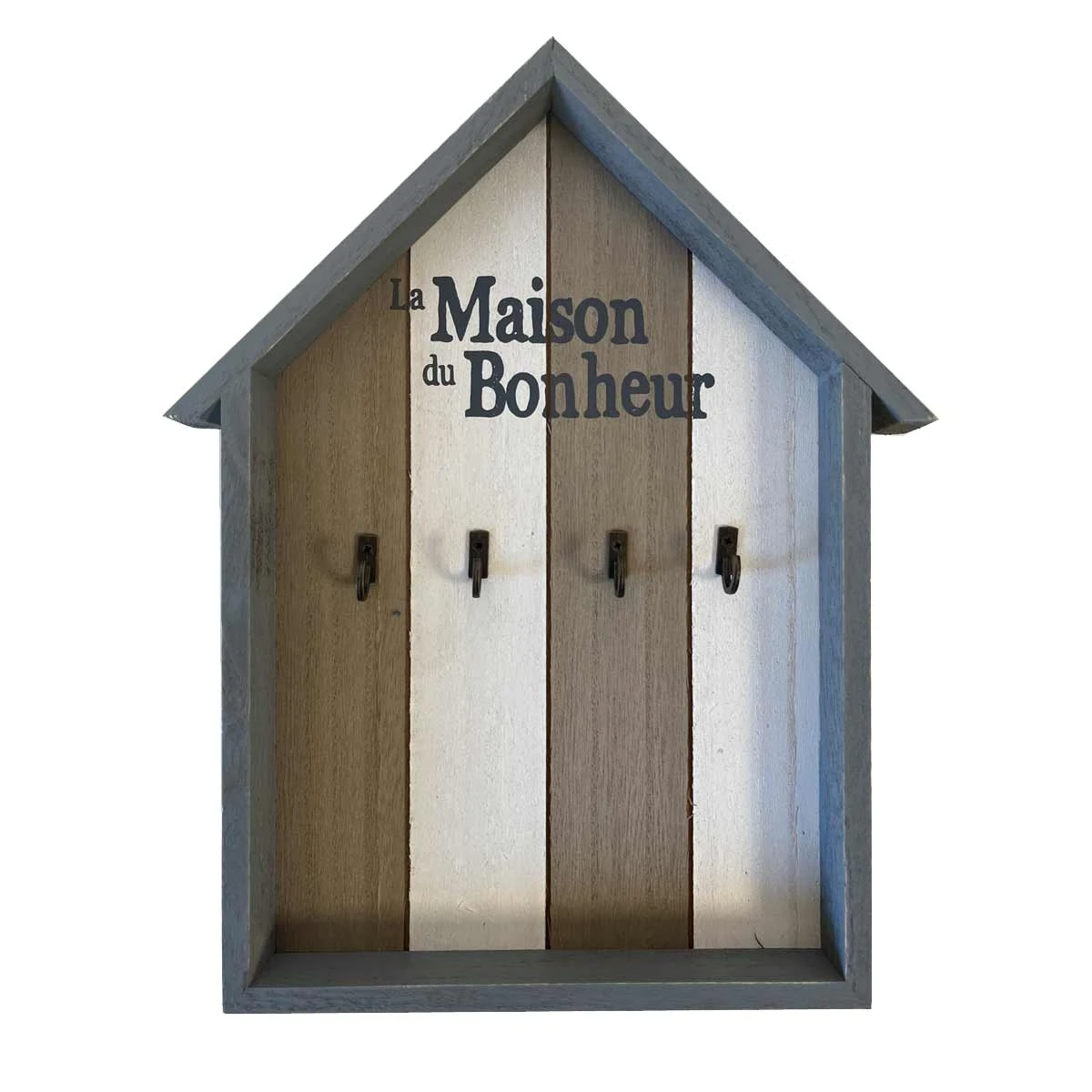 Patère Pour Clés En Bois Maison Du Bonheur 30 Cm – Image 3