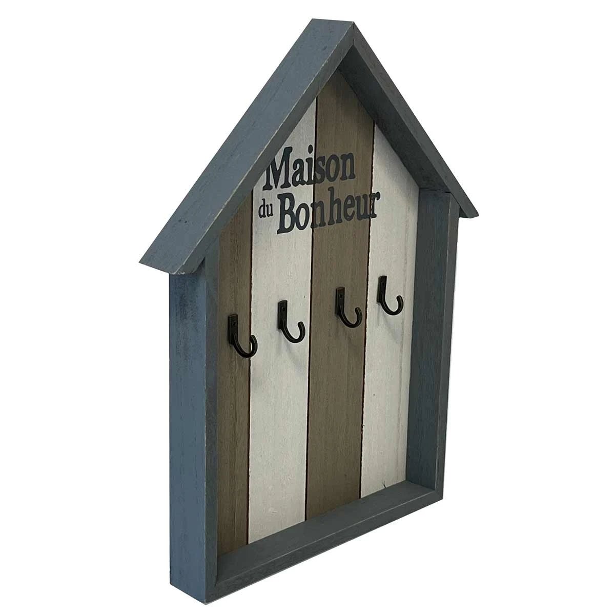 Patère Pour Clés En Bois Maison Du Bonheur 30 Cm