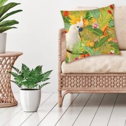 Housse De Coussin Cacatoès 40 X 40 Cm