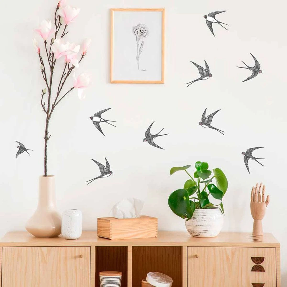 Sticker Décoration Murale Hirondelles