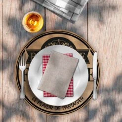 Set De Table Rond En Toile De Jute - Brasserie Familiale