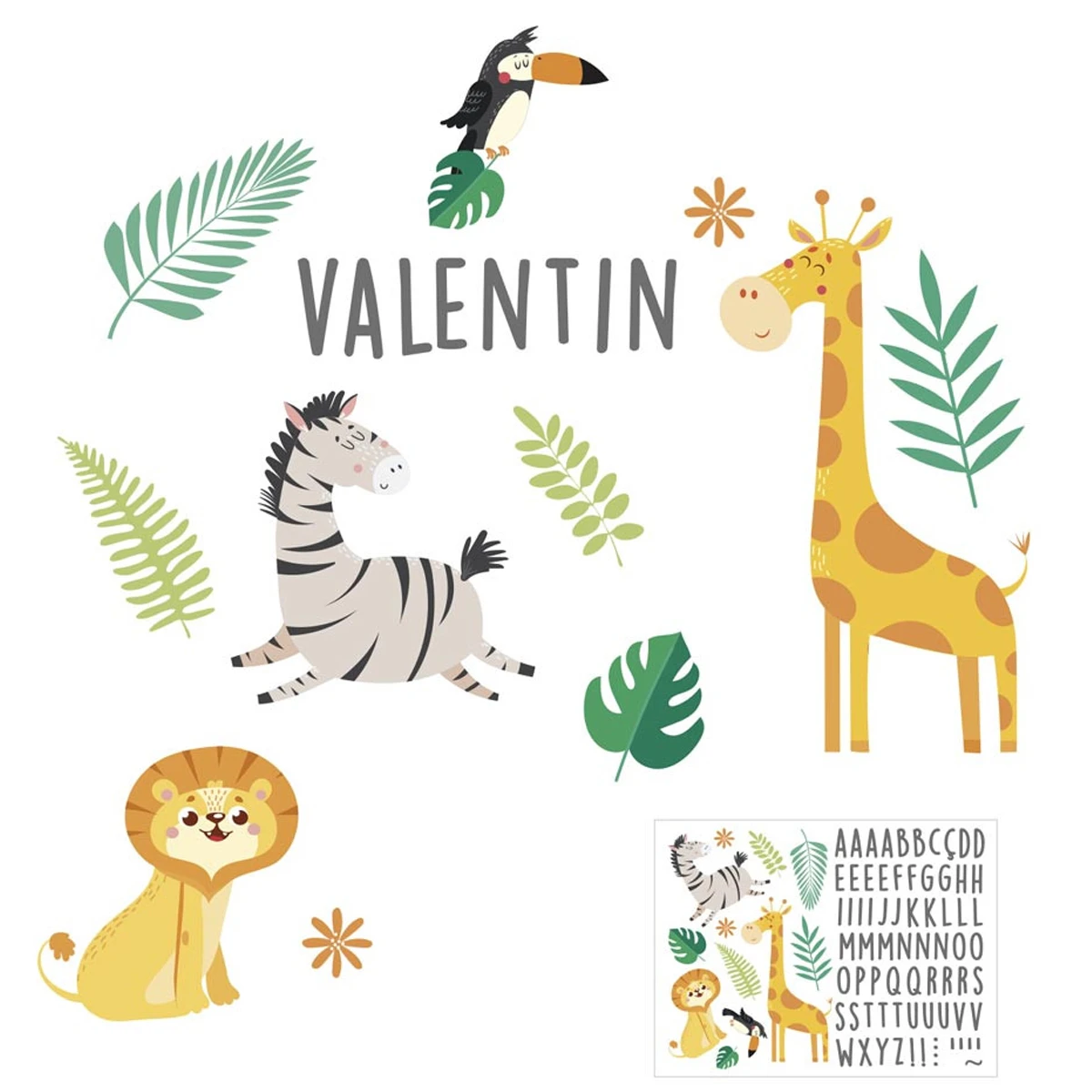 Sticker Mural Chambre D'enfant Avec Prénom - Savane – Image 2