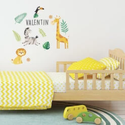 Sticker Mural Chambre D'enfant Avec Prénom - Savane