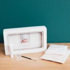 Cadre Photo Avec Kit Moulage Empreintes Bébé