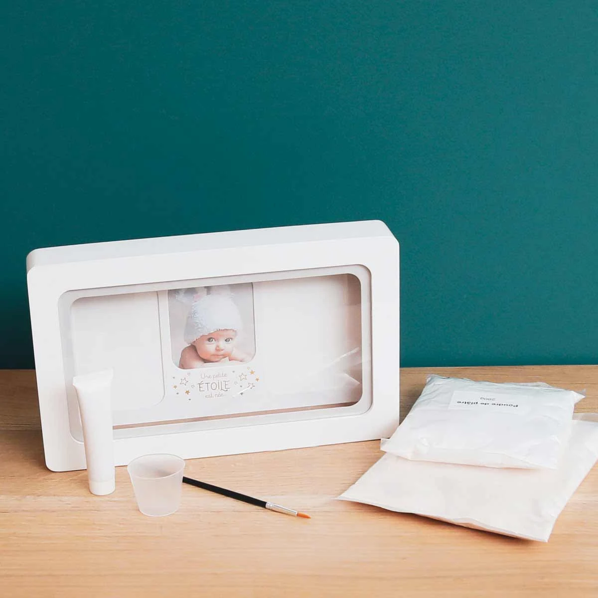 Cadre Photo Avec Kit Moulage Empreintes Bébé