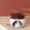 Brule Parfum Blanc Et Brun En Céramique