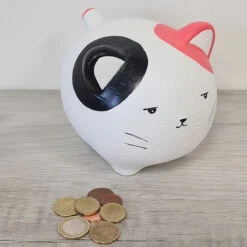 Tirelire Chat Kawaii En Céramique 11 Cm