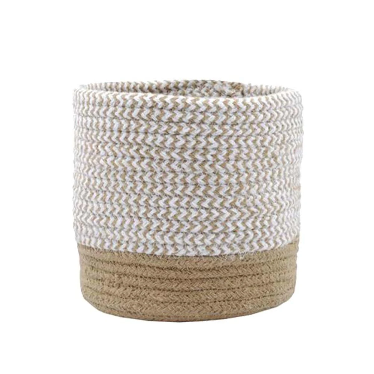 Lot 3 Paniers Ou Cache-pots Vanua Naturel Et Blanc