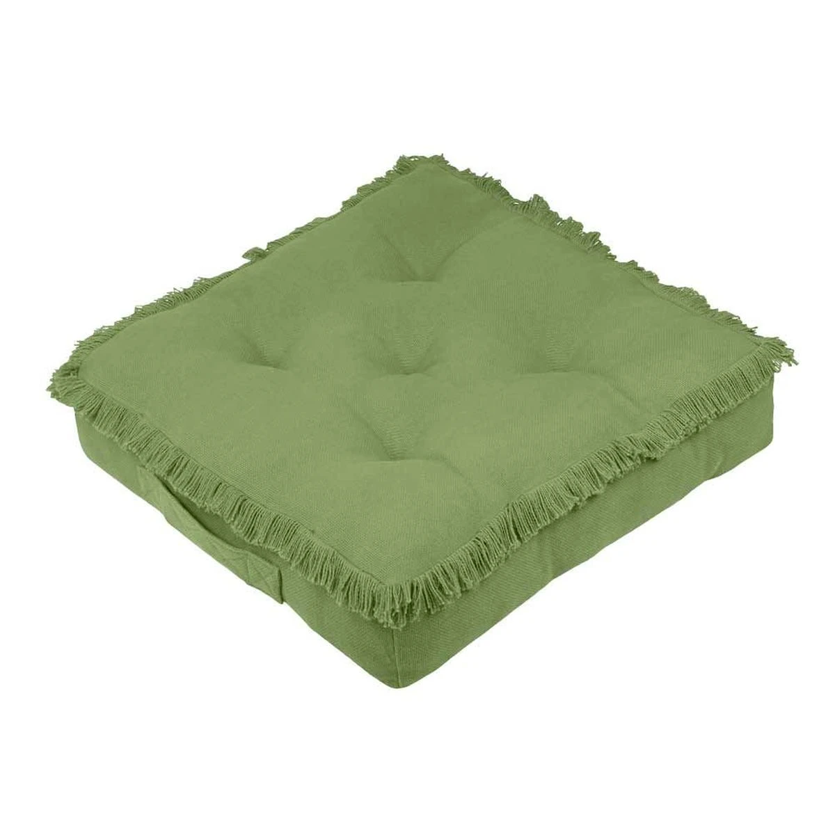 Coussin De Sol Uni En Coton 45 X 45 X 10 Cm - Prague Vert – Image 2