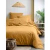 Drap Housse Uni Curry En Coton Biologique Horizon - 140 X 190 Cm