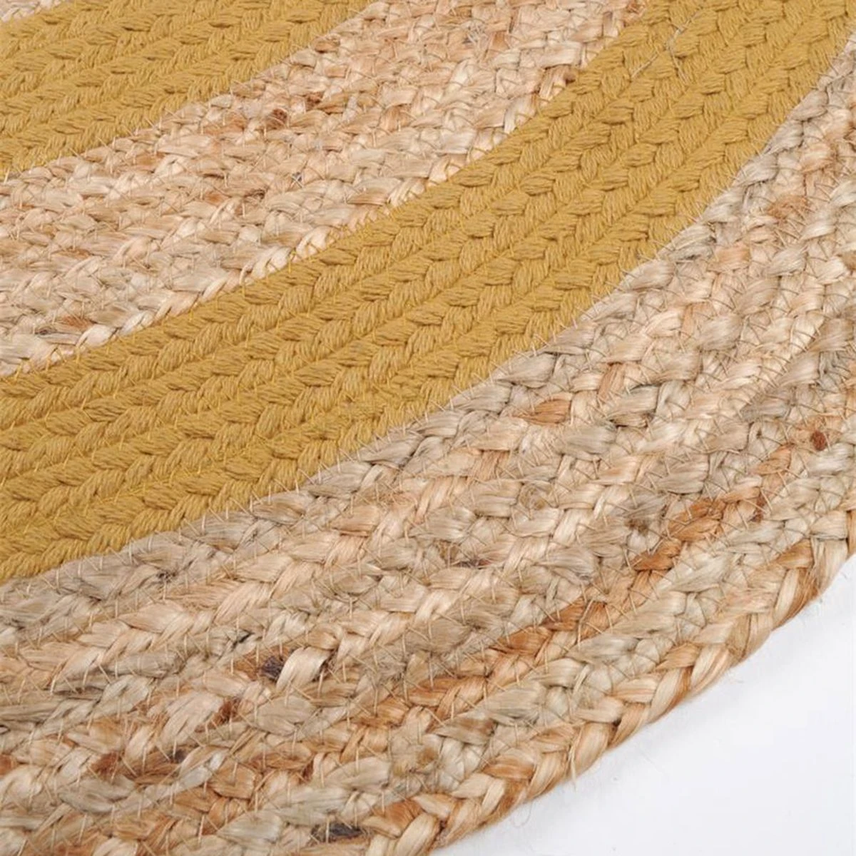 Tapis Maori Ethnique Rond En Jute Naturelle 90 Cm