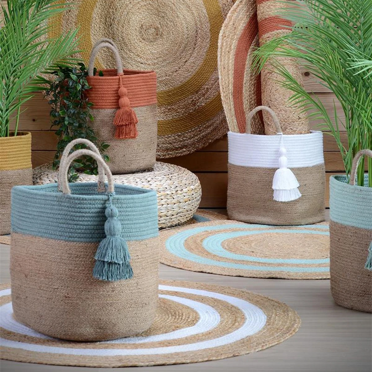 Tapis Maori Ethnique Rond En Jute Naturelle 90 Cm – Image 2