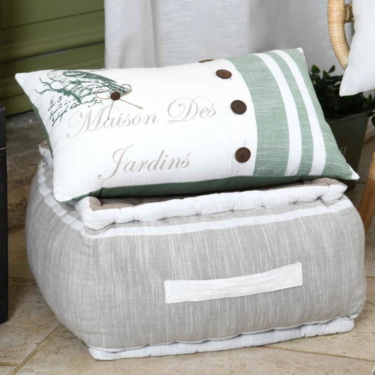 Pouf Coussin De Sol En Coton 40 X 40 X 25 Cm - Chaumont