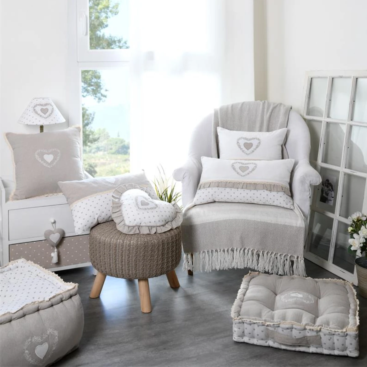 Pouf Coussin De Sol En Coton 40 X 40 X 25 Cm - Bérénice