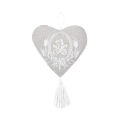 2 Cœurs Décoratifs En Coton à Suspendre 10 Cm - Adelaide