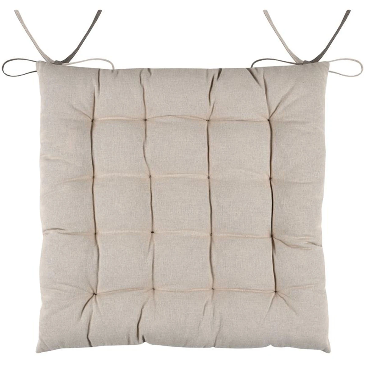 Galette De Chaise Réversible Taupe Et Lin 40 X 40 Cm – Image 2