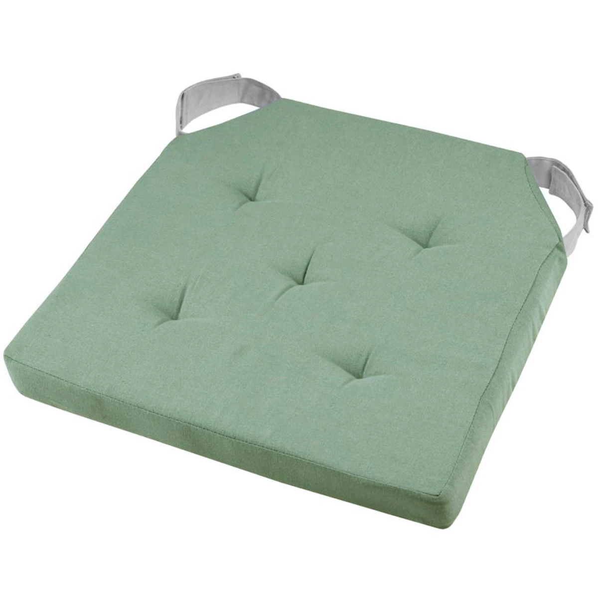 Galette De Chaise Réversible Jade Et Gris En Coton 38 X 38 Cm – Image 2