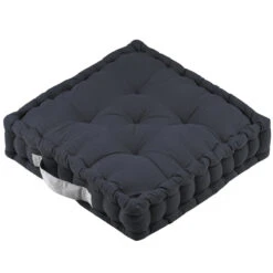 Coussin De Sol Uni En Coton 45 X 45 X 10 Cm - Anthracite