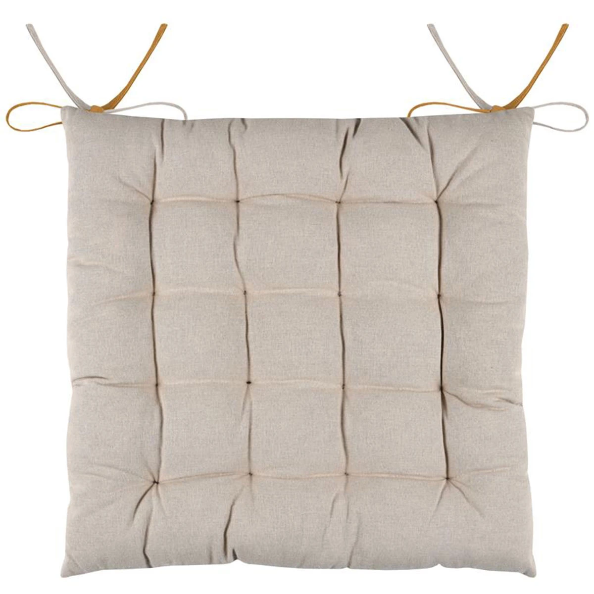 Galette De Chaise Réversible Curry Et Lin 40 X 40 Cm – Image 2