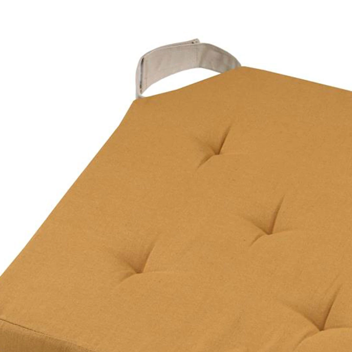 Galette De Chaise Réversible Curry Et Lin En Coton 38 X 38 Cm