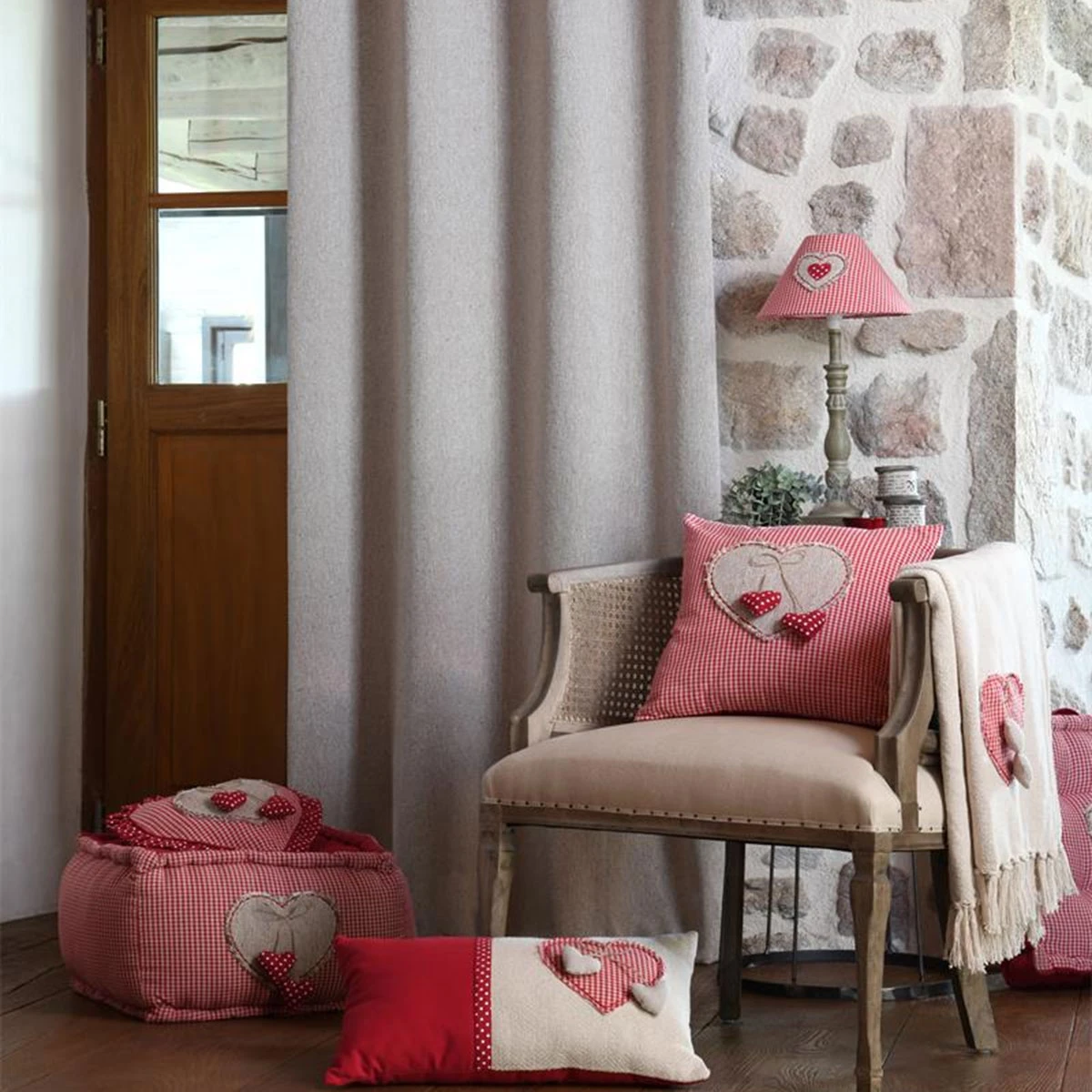 Abat Jour Marianne Vichy Coeur Rouge 25 Cm – Image 2