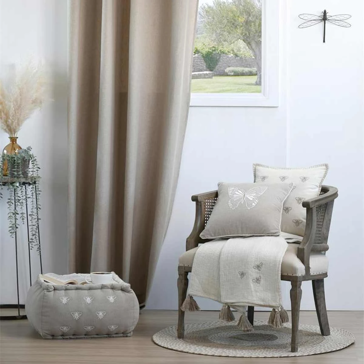 Pouf Coussin De Sol En Coton 40 X 40 X 25 Cm - Butine – Image 3