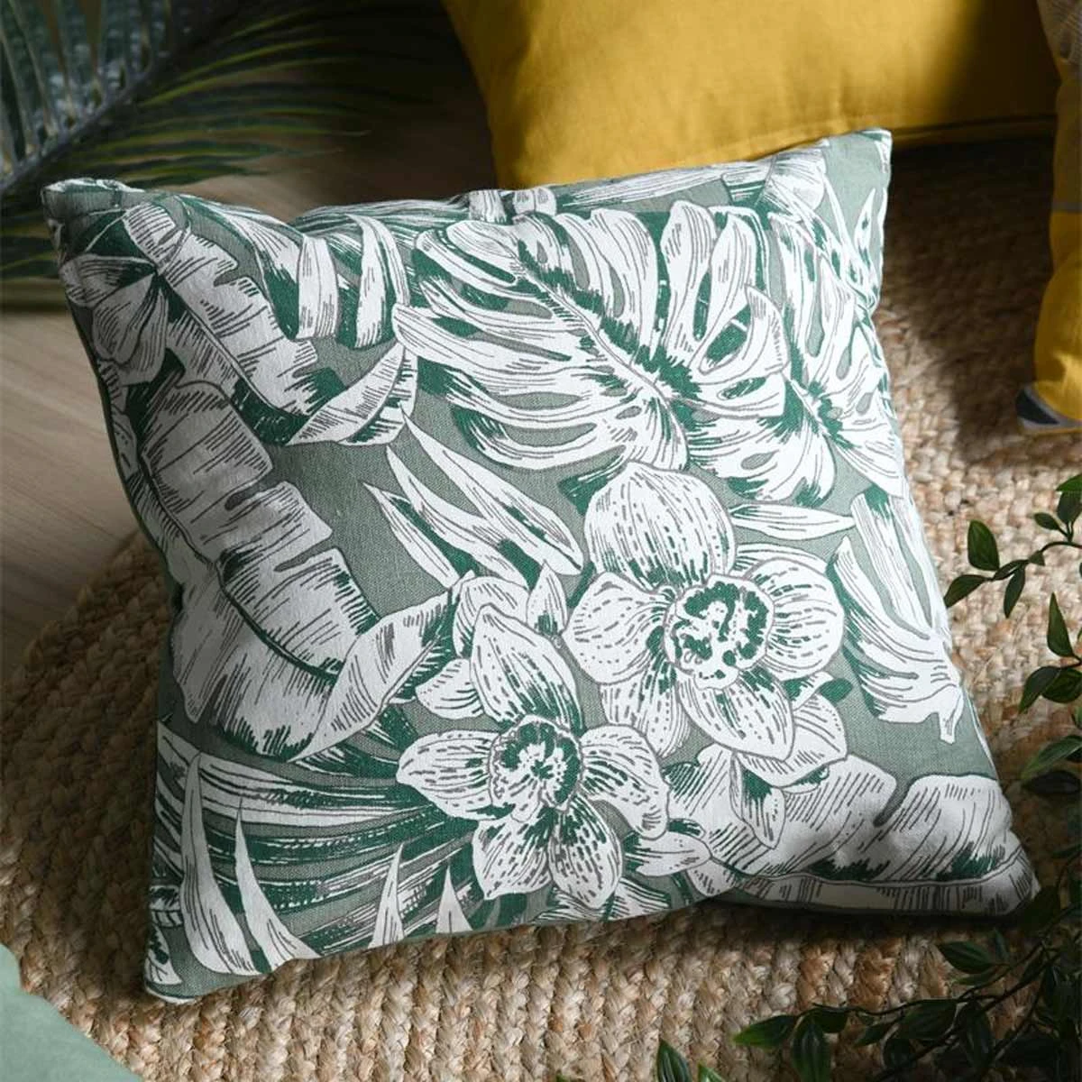 Housse De Coussin En Coton Amazonas Vert 40 X 40 Cm – Image 3