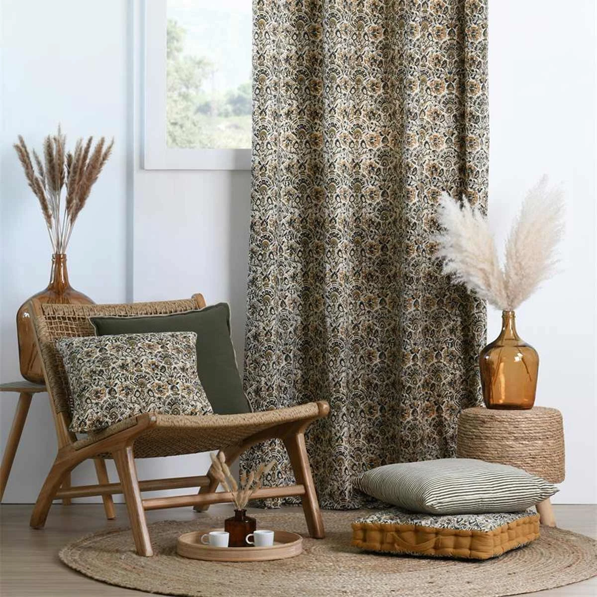 Coussin De Sol En Coton 40 X 40 X 8 Cm - Soleia Persan – Image 2