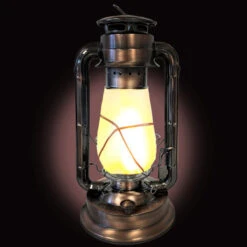 Lampe Tempête En Métal Couleur Bronze Vieilli 38 Cm