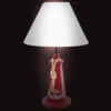 Lampe Phare Maritime En Bois Rouge 48 Cm