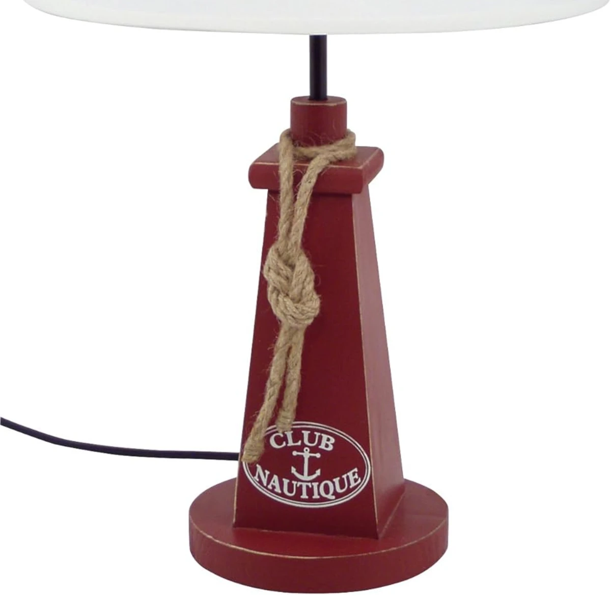 Lampe Phare Maritime En Bois Rouge 48 Cm – Image 2