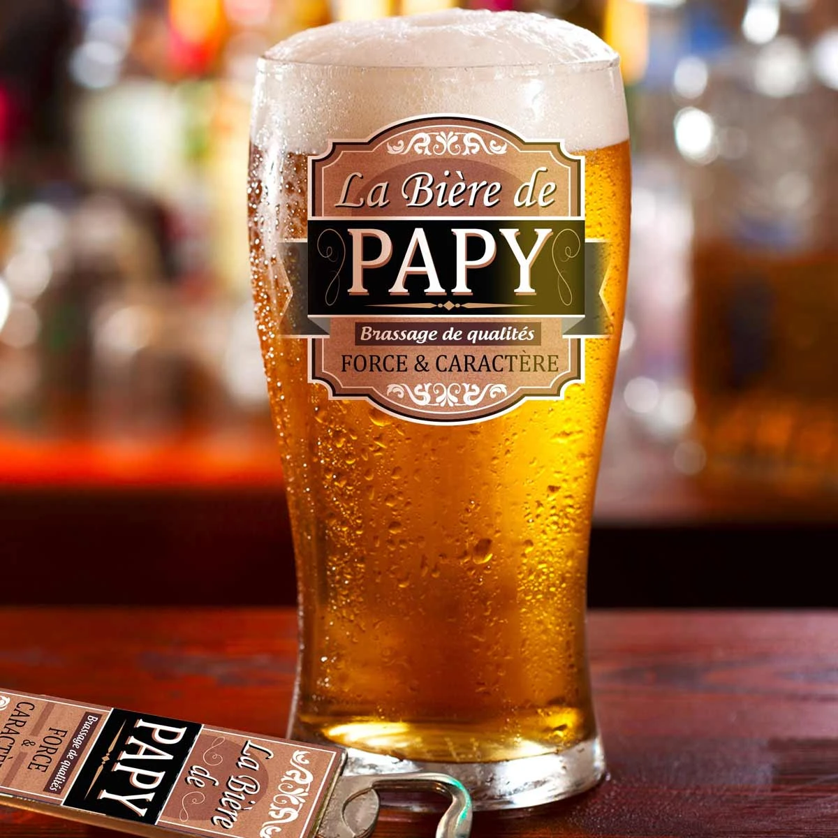 Verre à Bière Et Décapsuleur - Papy