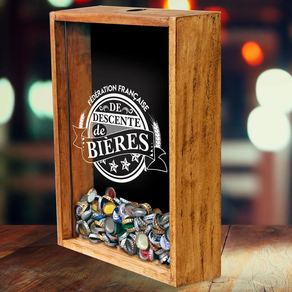 Boîte à Capsules De Bière En Bois
