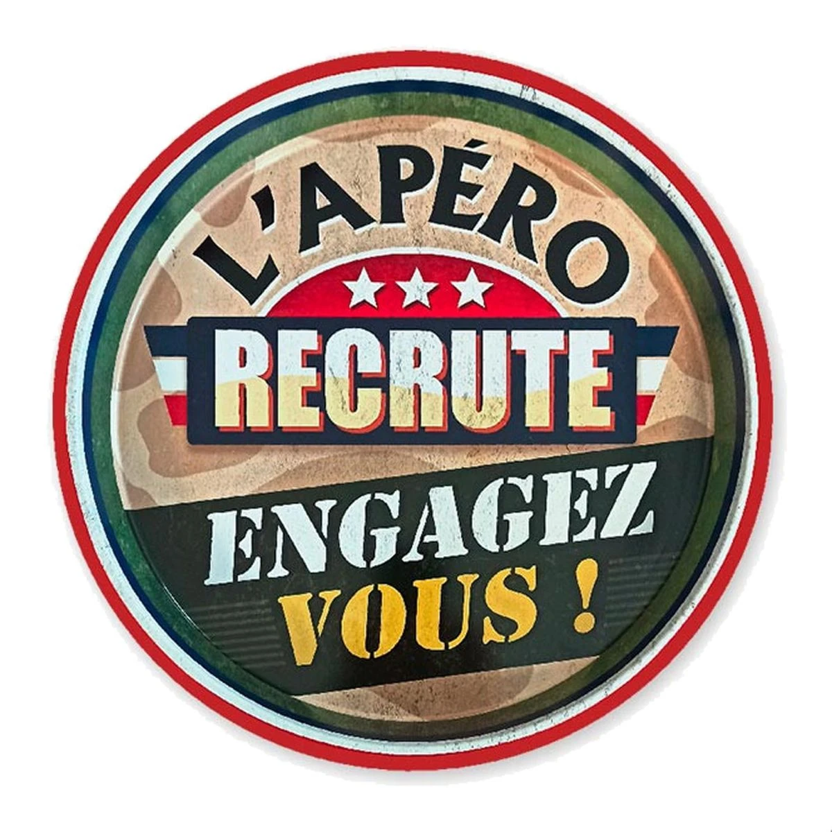 Plateau L'apéro Recrute - Rond En Métal 33