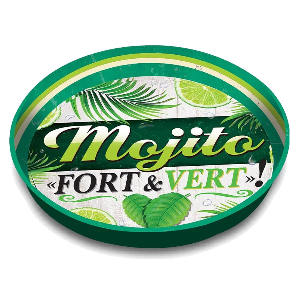 Plateau Mojito Fort Et Vert - Rond En Métal 33 Cm – Image 3