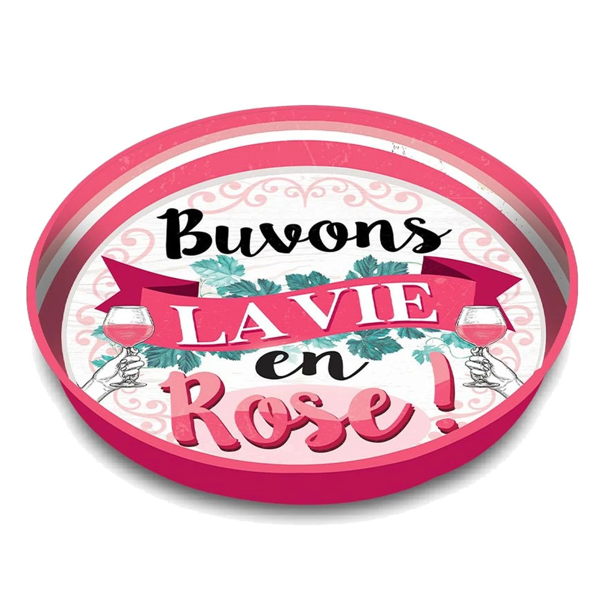 Plateau La Vie En Rose - Rond En Métal 33 Cm – Image 3