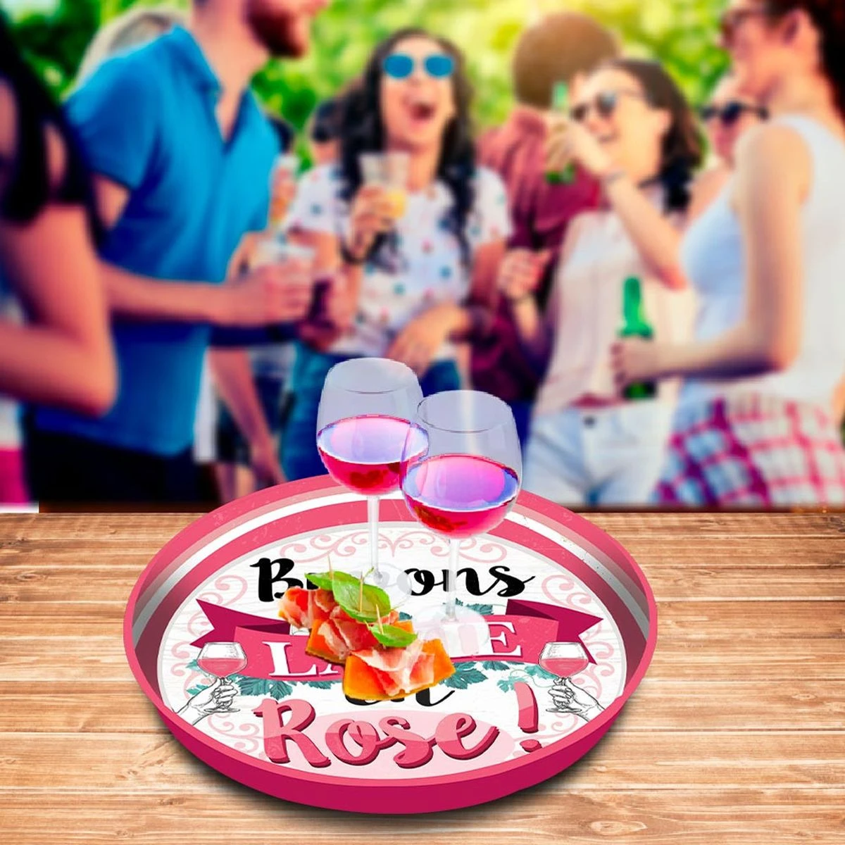 Plateau La Vie En Rose - Rond En Métal 33 Cm – Image 2