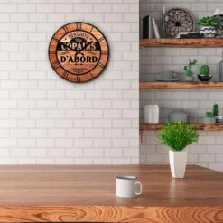 Horloge Rétro En Bois 28 Cm - Bistrot Les Copains D'Abord