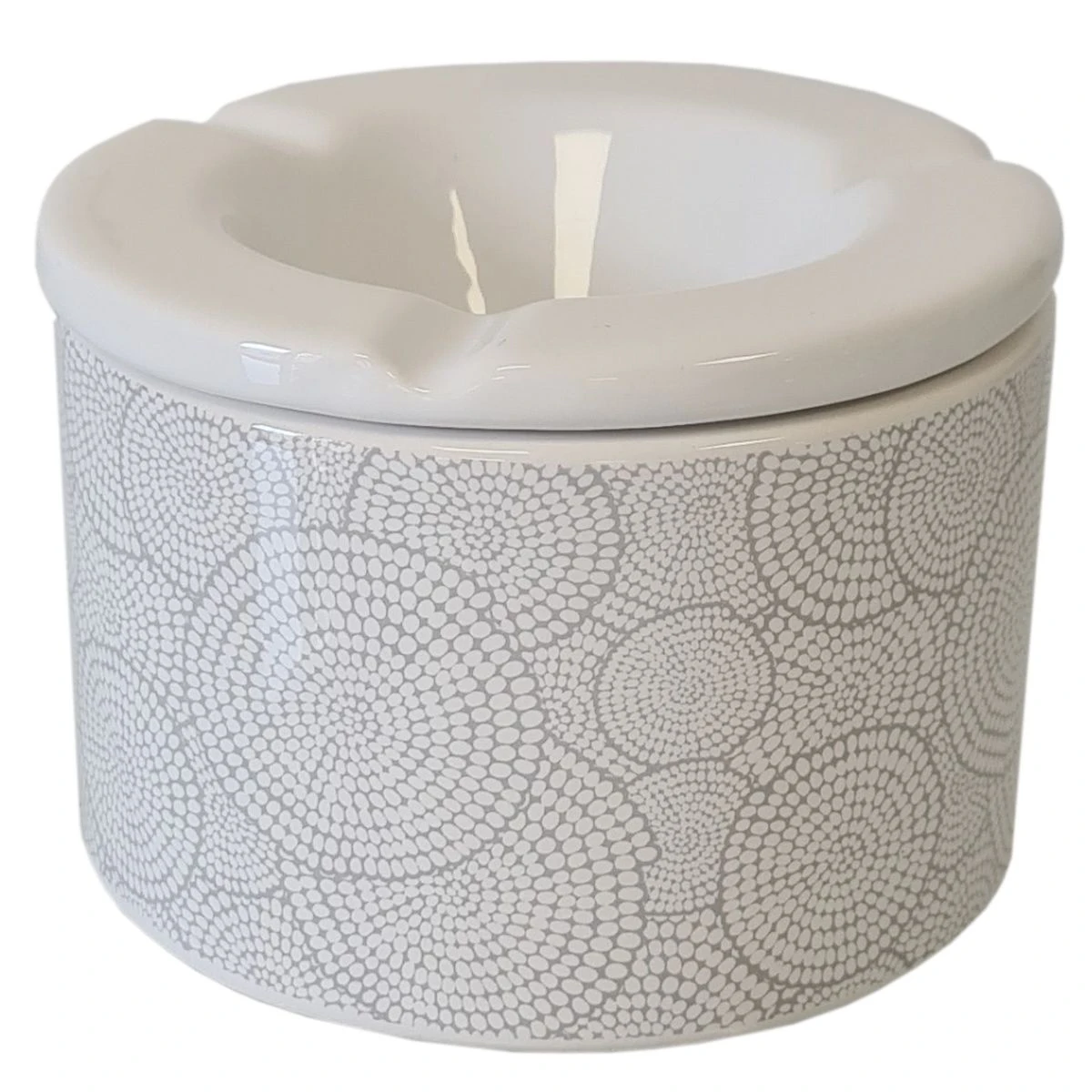 Cendrier Marocain Cercles à Pois - Gris Et Blanc – Image 2
