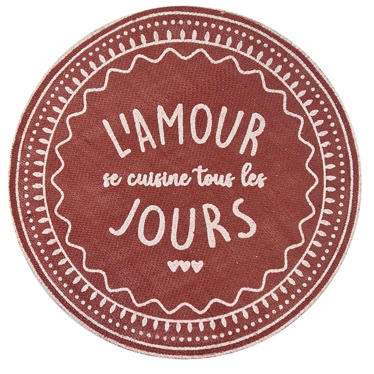 Set De Table Rond En PVC Tissé - L'amour Se Cuisine – Image 2