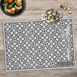 Set De Table En Jute Bon Appétit - Carreaux De Ciment