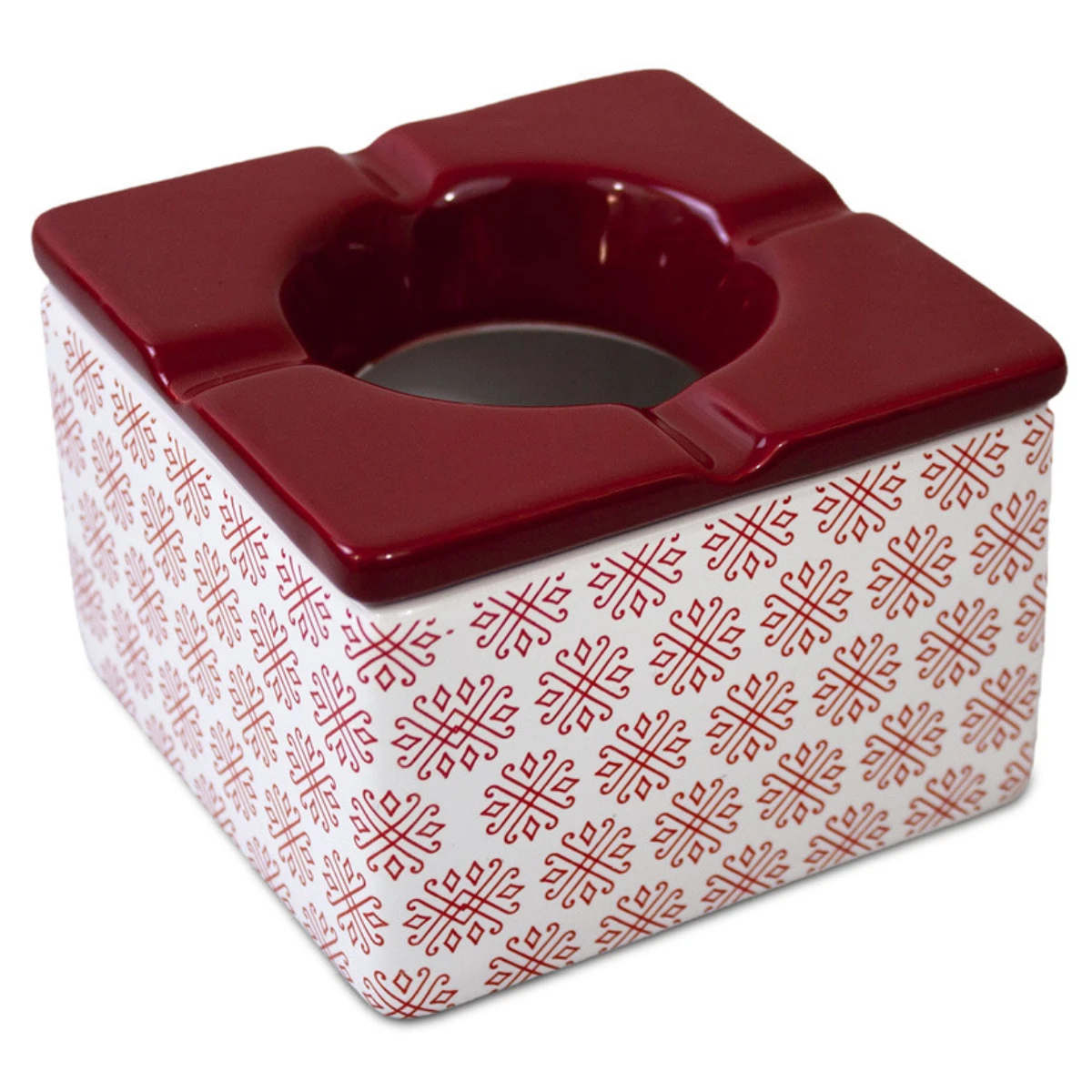 Cendrier Marocain Rouge Et Blanc En Céramique – Image 3
