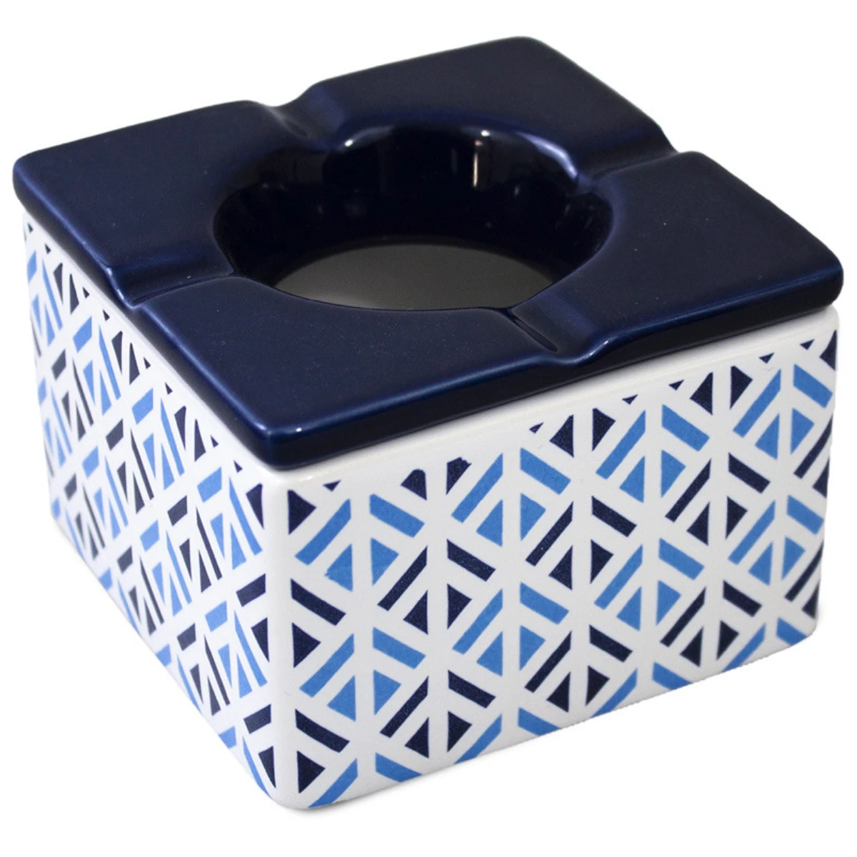 Cendrier Marocain Blanc Et Bleu En Céramique – Image 3