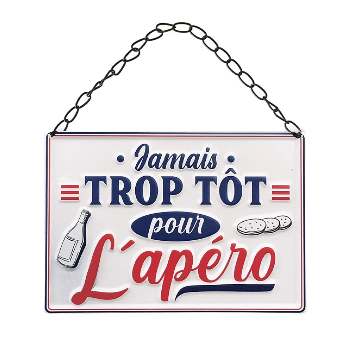 Plaque Décorative Relief En Métal Jamais Trop Tôt Pour L'apér – Image 2