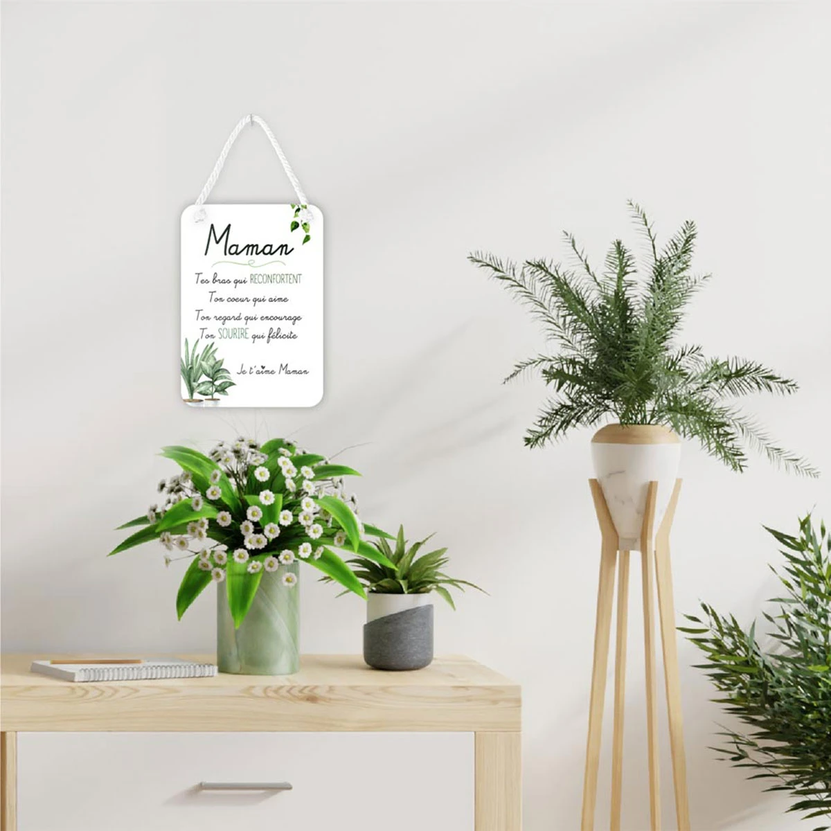 Plaque Décorative Relief En Métal - Je T'aime Maman