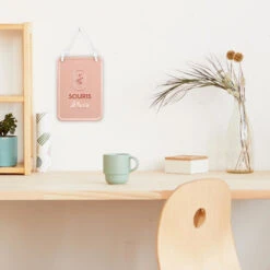 Plaque Décorative Relief En Métal - Souris à La Vie