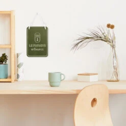 Plaque Décorative Relief En Métal - Le Paradis Se Trouve Ici