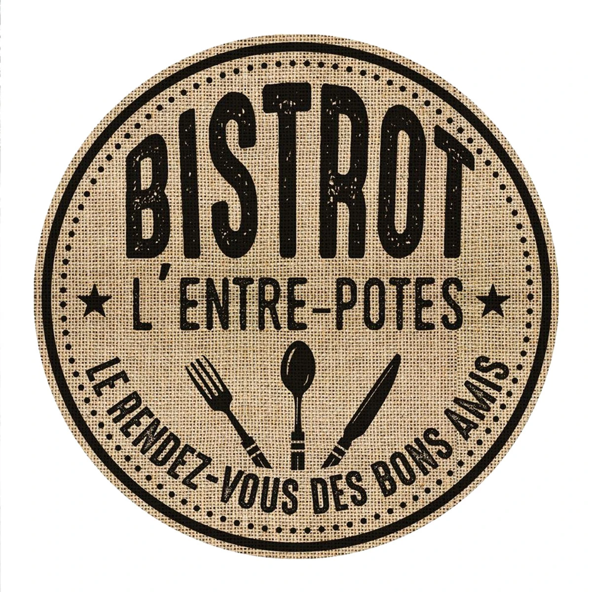 Set De Table Rond En Toile De Jute - Bistrot L'entre-potes – Image 2