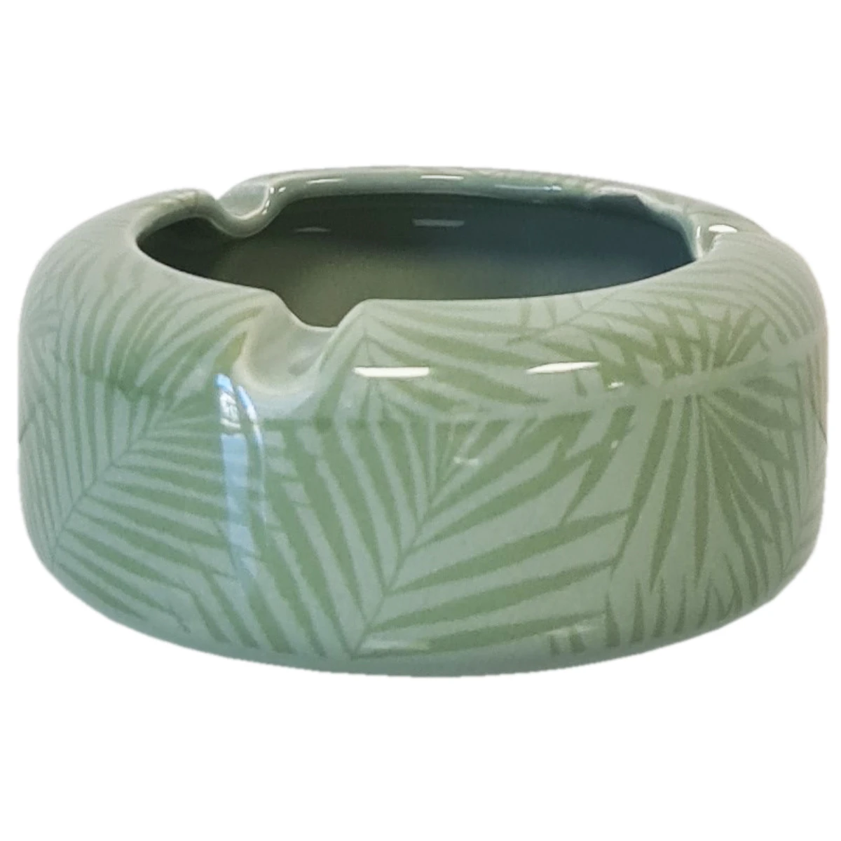 Cendrier En Céramique Vert Feuilles De Palmier – Image 2